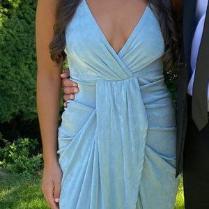 Bobbles and Lace blue midi dress